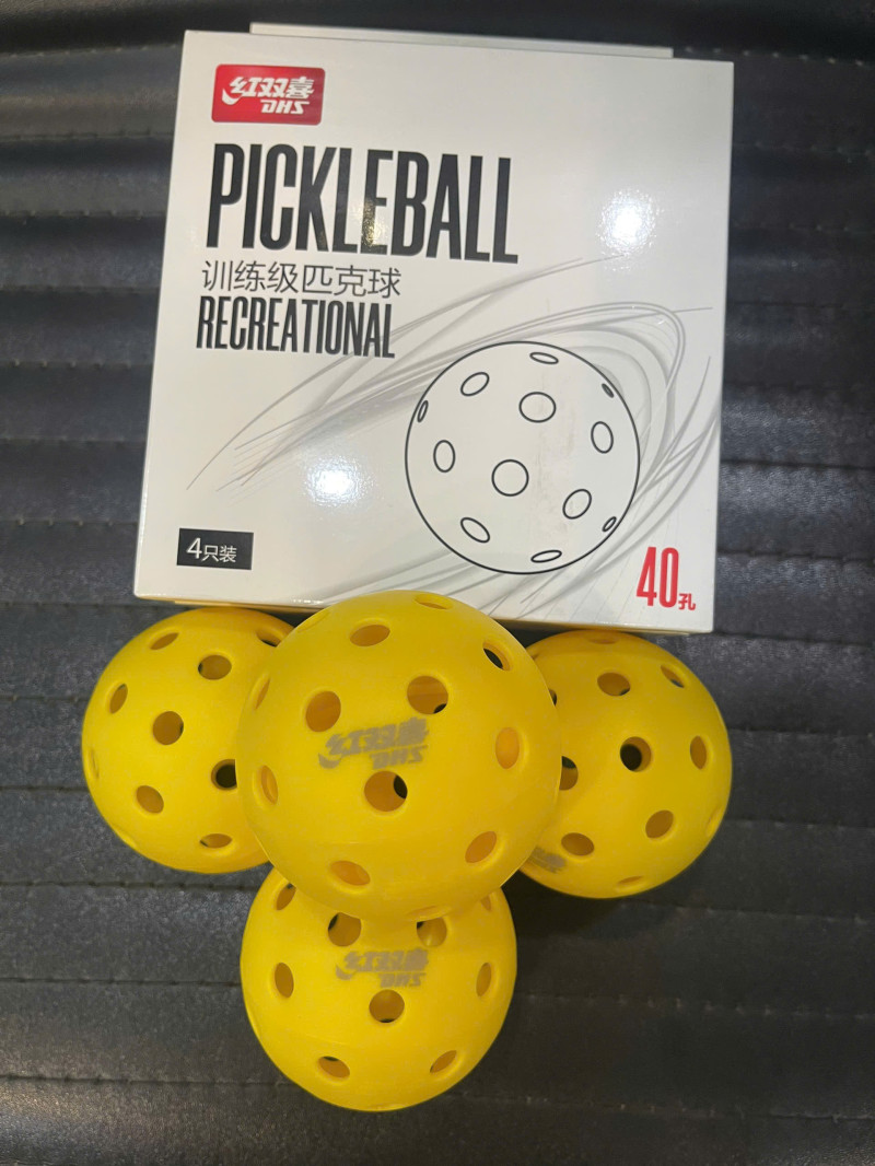 Quả bóng Tập luyện Pickle ball  DHS PK40A4(1 Hộp 4 Qủa) màu vàng 40 lỗ